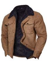 Mens Vintage Suede Casual Lapel Coat